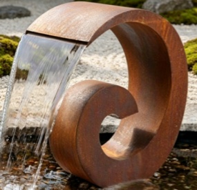 jeu d'eau en acier corten